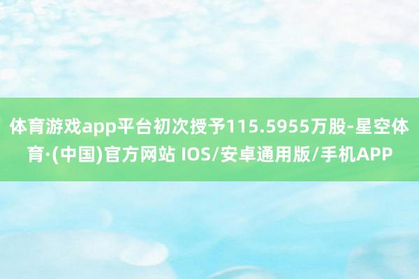 体育游戏app平台初次授予115.5955万股-星空体育·(中国)官方网站 IOS/安卓通用版/手机APP